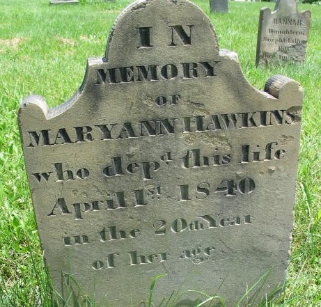 Mary Ann Hawkins tombstone